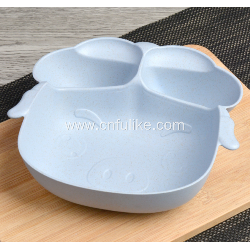 4-Pieces Piggy Shape Bamboo Fiber Child Tableware